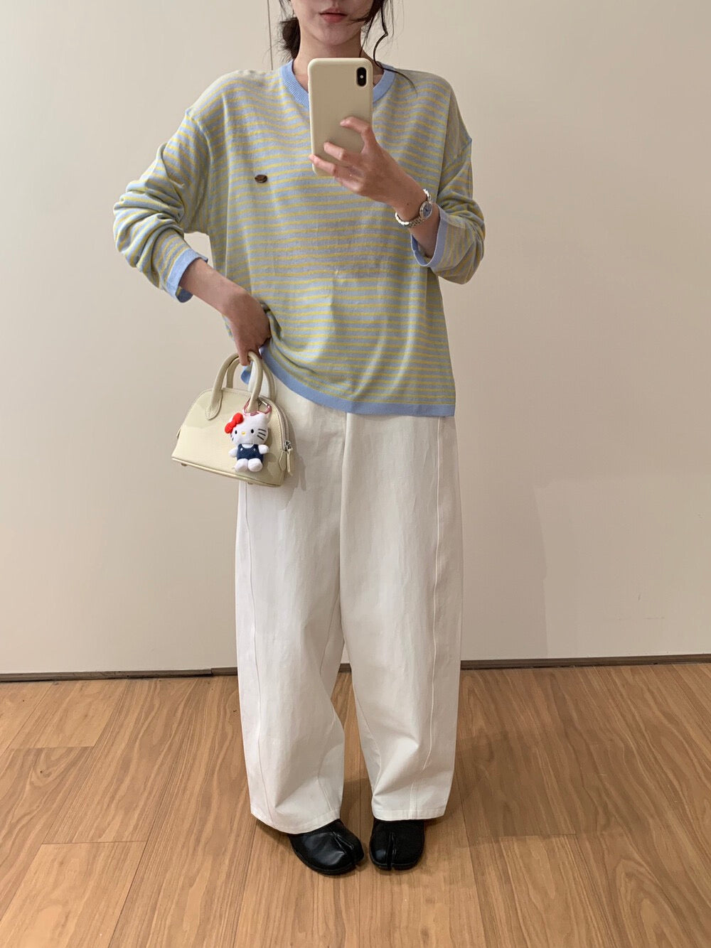 法式條紋設計感長袖top