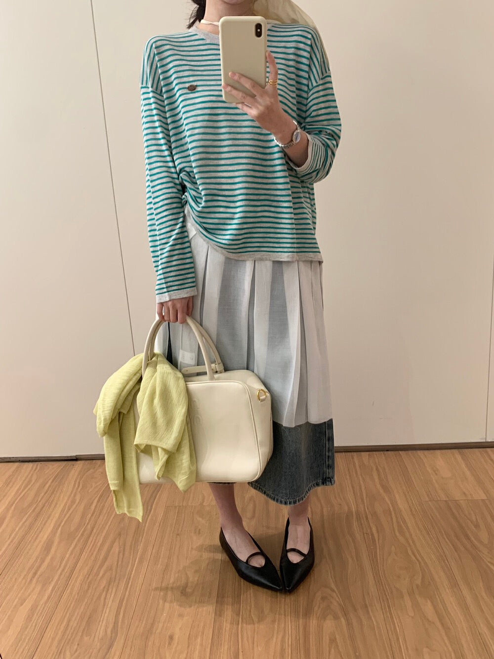 法式條紋設計感長袖top