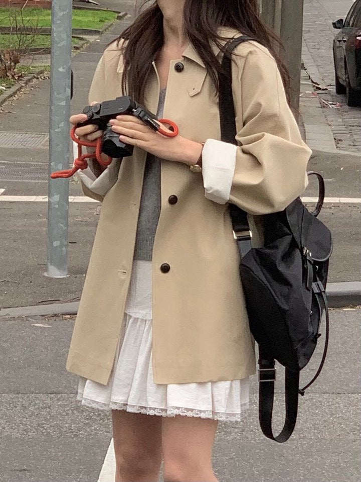 簡約翻領風衣